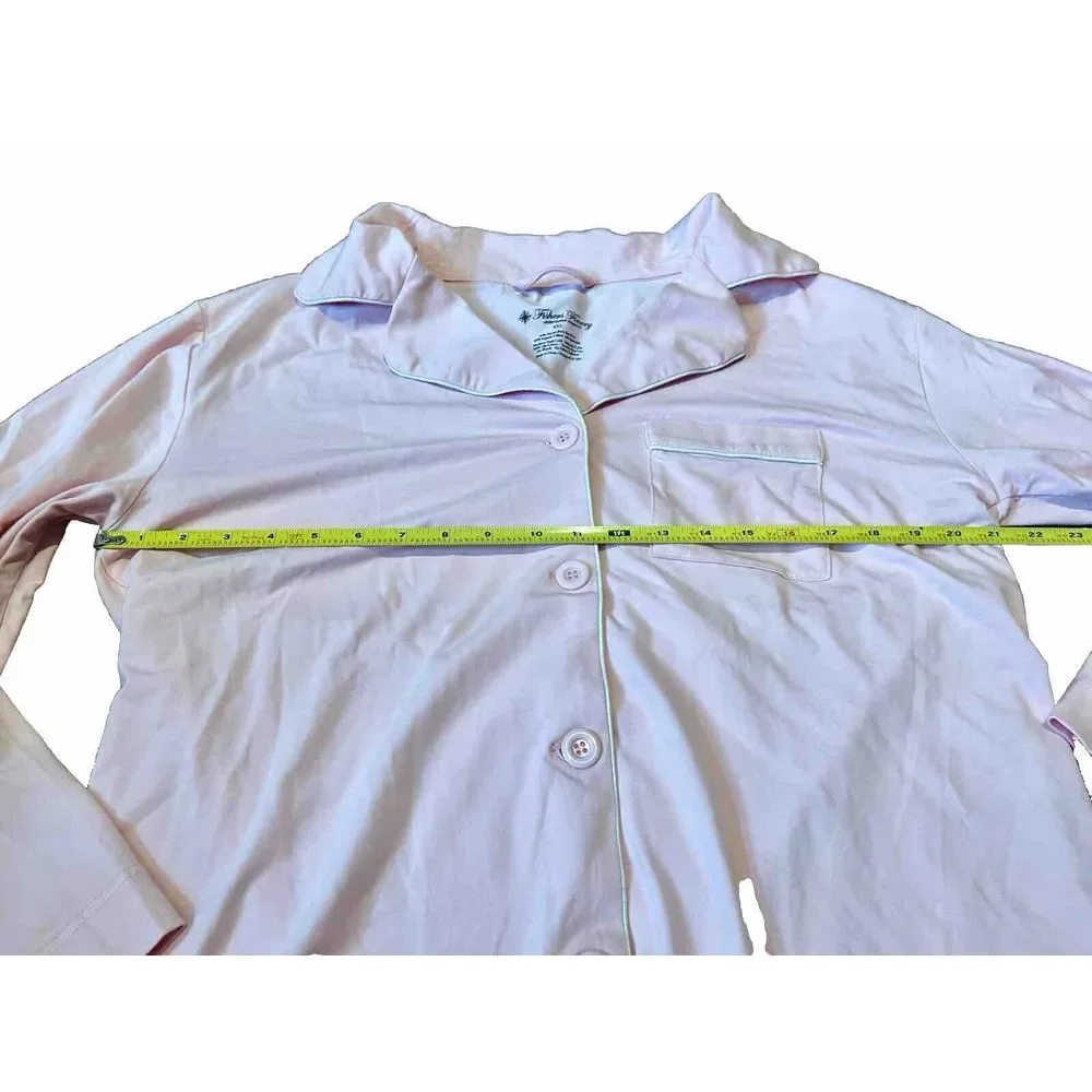 Fisher's Finery Pajama Top Button Up Pink Sz XXL PJ's Bamboo Cotton‎ Spandex